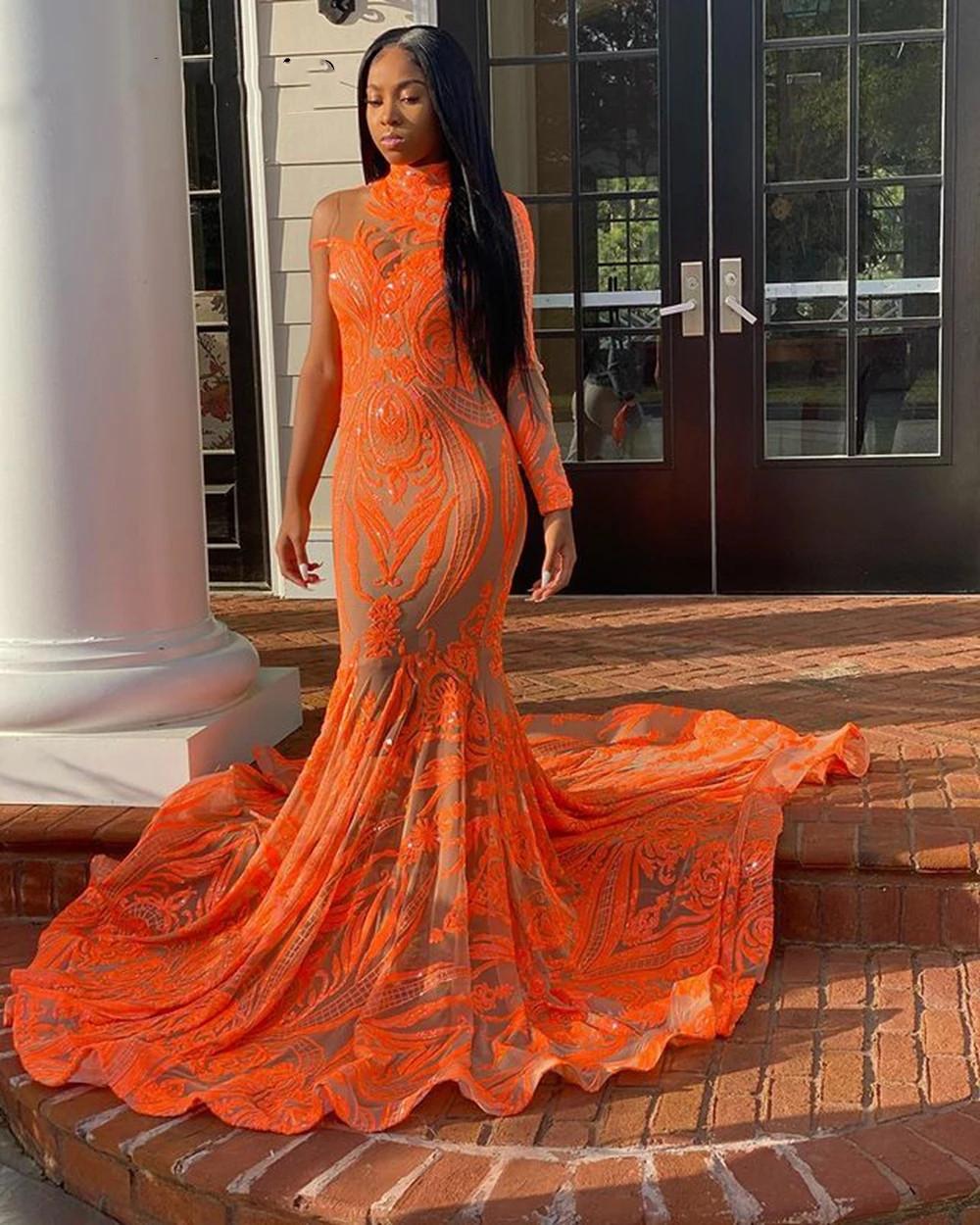 Sexy Orange Lace Sequins Mermaid Prom Party Dresses 2022 One Shoulder Plus Size Formal Evening Occasion Gowns For Black Girls Robe De Soiree, Silver
Sexy Orange Lace Sequins Mermaid Prom Party Dresses 2022 One Shoulder Plus Size Formal Evening Occasion Gowns For Black Girls Robe De Soiree, Silver