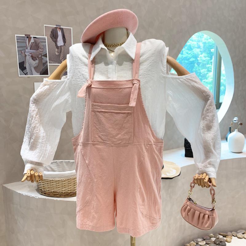 Women's Tracksuits Niche Design Women's Clothing 2022 Summer Long Sleeved Loose Shoulder Sunscreen Shirt Versatile Strap Shorts Two Piec, Pink
Women's Tracksuits Niche Design Women's Clothing 2022 Summer Long Sleeved Loose Shoulder Sunscreen Shirt Versatile Strap Shorts Two Piec, Pink