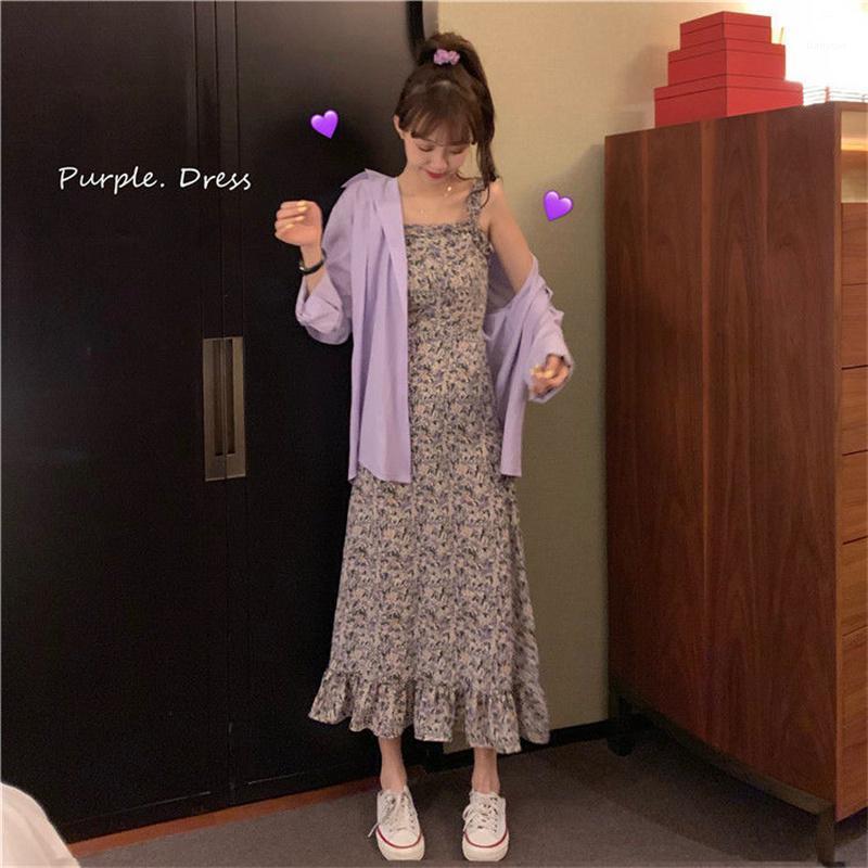 Casual Dresses Large Korean Versatile Slim 2022 Summer Suspender Floral Dress White Shirt Suit, Purple
Casual Dresses Large Korean Versatile Slim 2022 Summer Suspender Floral Dress White Shirt Suit, Purple