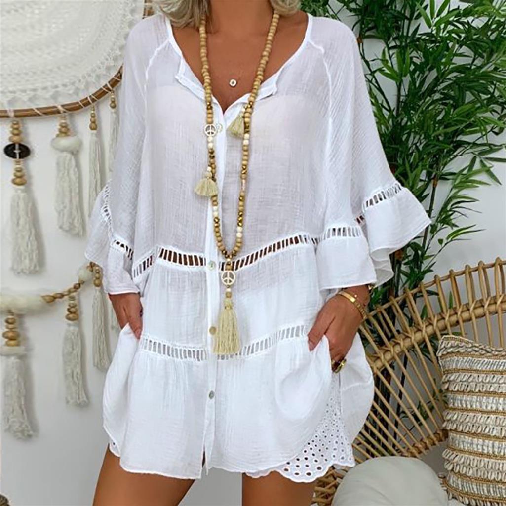 Plus Size 5xl Blouse Dress Women Shirt Solid Cotton Linen Hollow Out 1 2 Sleeve V-neck Pullover Blusas Mujer De, Style1
Plus Size 5xl Blouse Dress Women Shirt Solid Cotton Linen Hollow Out 1 2 Sleeve V-neck Pullover Blusas Mujer De, Style1
