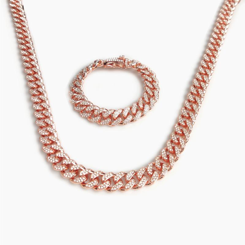 125mm Pet Dog Jewelry Rhinestone Dog Chain Collar Metal Strong Gold Cuban Link with Diamond Collar for Dogs Puppy Cat Dog Chain