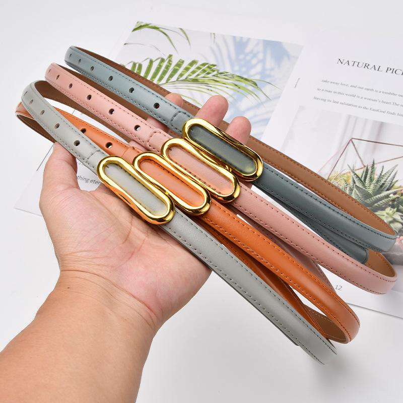 Belts Lady Thin Belt Oval Alloy Buckle Versatile Jeans With Leather Two-layer Cowhide, White
Belts Lady Thin Belt Oval Alloy Buckle Versatile Jeans With Leather Two-layer Cowhide, White
