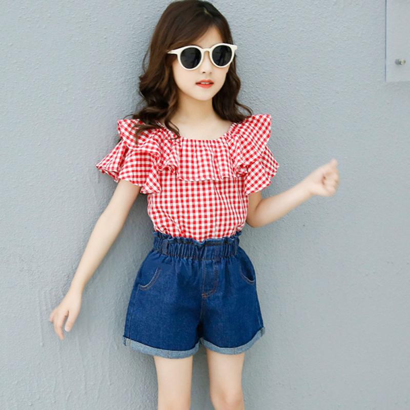Clothing Sets Melario Summer Kids Girls Clothes Set Teen Girl Plaid Tops T-shirt Denim Shorts 2pcs Outfits Baby 4 To 11 Year, White
Clothing Sets Melario Summer Kids Girls Clothes Set Teen Girl Plaid Tops T-shirt Denim Shorts 2pcs Outfits Baby 4 To 11 Year, White