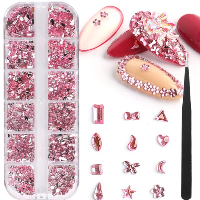 Nail Art Kits 12Grids Manicure Shaped Diamonds Bow Mix Shapes Acrylic Jewelry Rhinestones Decorations Charms Set
Nail Art Kits 12Grids Manicure Shaped Diamonds Bow Mix Shapes Acrylic Jewelry Rhinestones Decorations Charms Set