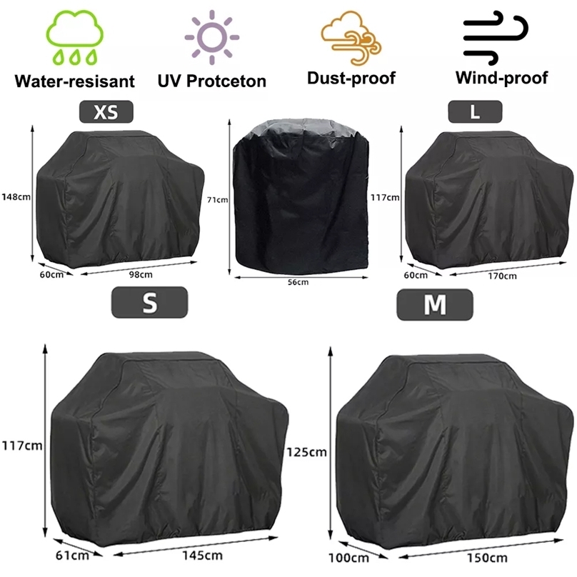 BBQ Grill Barbeque Cover Anti-Dust Waterproof Weber Heavy Duty Charbroil Outdoor Rain Protective Barbecue 5 Size 220510, White
BBQ Grill Barbeque Cover Anti-Dust Waterproof Weber Heavy Duty Charbroil Outdoor Rain Protective Barbecue 5 Size 220510, White