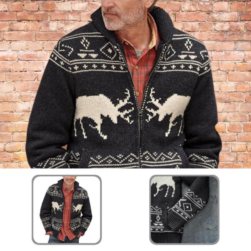 Men's Jackets Autumn Winter Fashion Men's Knitted Sweater Vintage Pattern Print Zipper Cardigan Sweaters Men Casual Long Sleeve CoatsMen, Black
Men's Jackets Autumn Winter Fashion Men's Knitted Sweater Vintage Pattern Print Zipper Cardigan Sweaters Men Casual Long Sleeve CoatsMen, Black