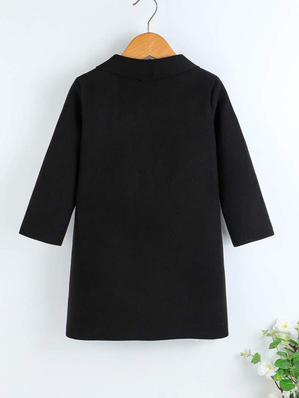 Toddler Boys Pocket Patched Open Front Overcoat SHE