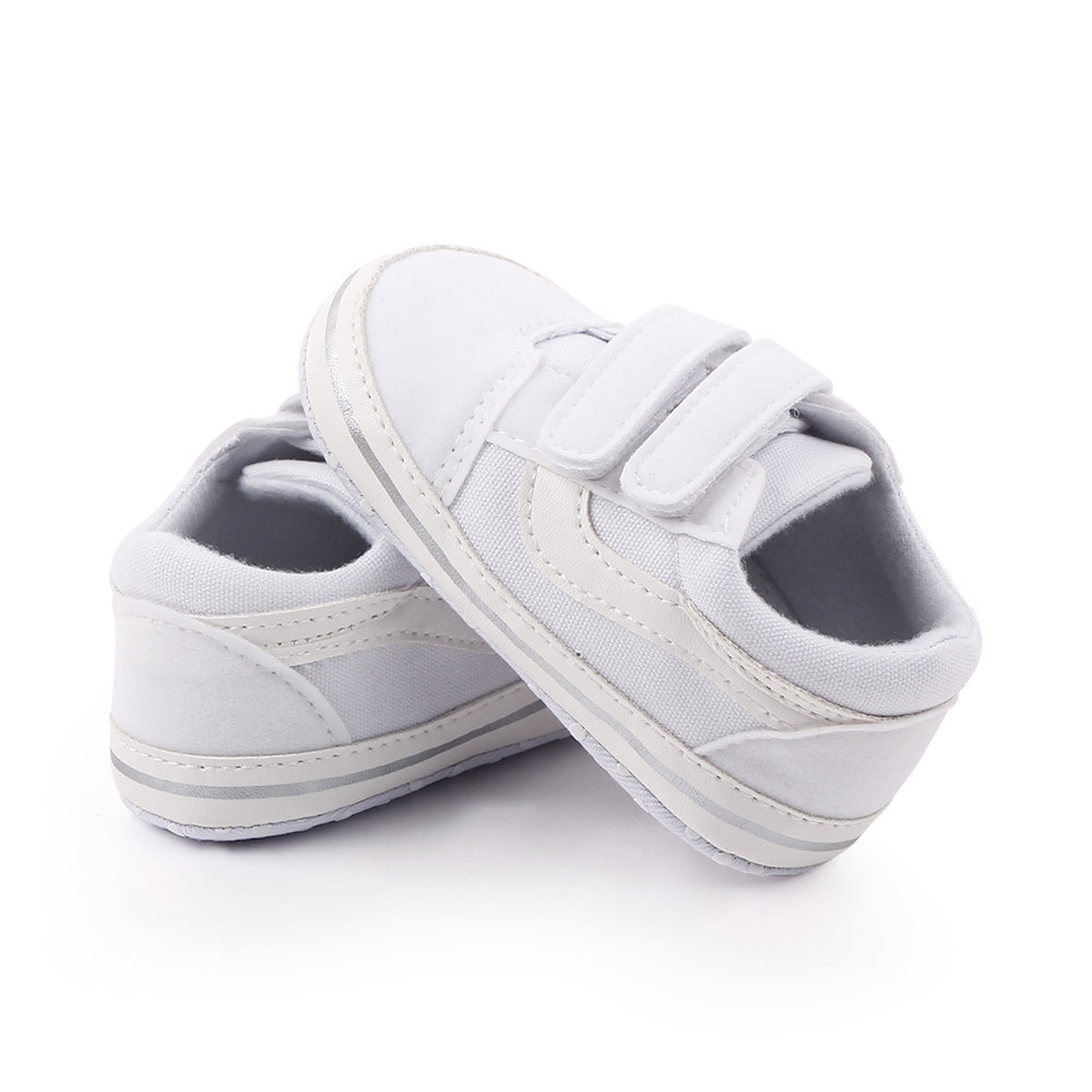 Newborn Shoes Boys Girls First Walkers Crib Soft Bottom Kids Lace Up PU Prewalker Sneakers