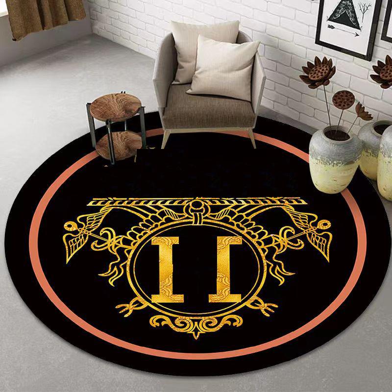 Custom Gold Coffee Table Carpet For Living Room Anti-slip Kitchen Rug Home Bedroom Bedside Mat Doormat
