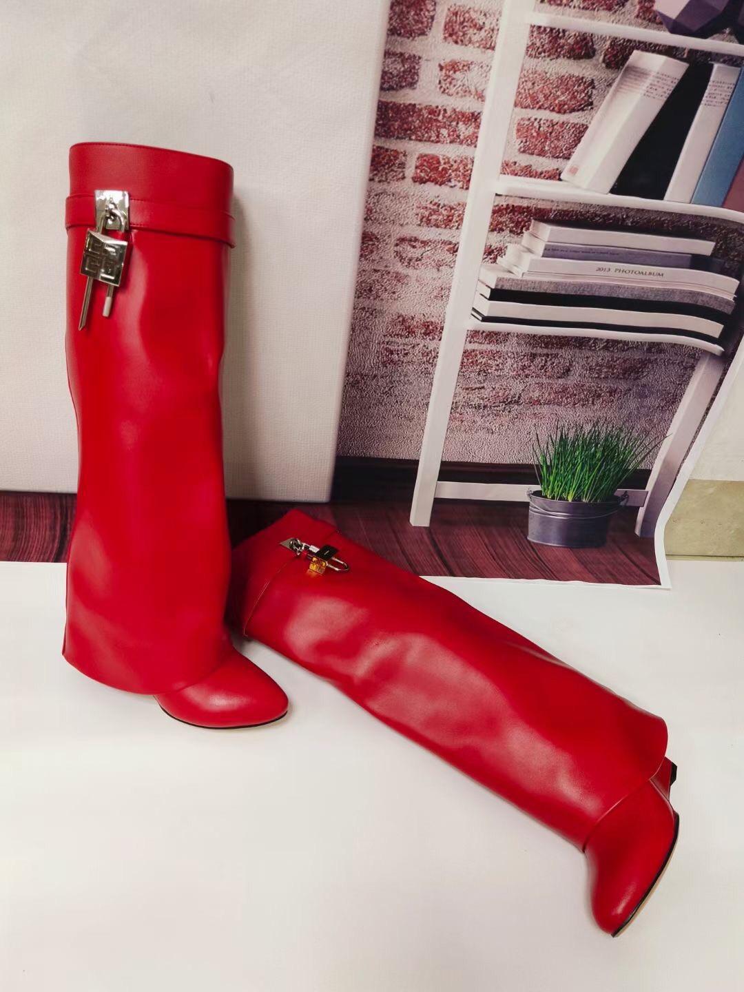 22 SHARK LOCK Big Women Knee High Boots Cow Leather Platform Winter Shoes Woman flat heel Warm Fur High Long Boots Ins Hot Shoes siez 35-42, Red
22 SHARK LOCK Big Women Knee High Boots Cow Leather Platform Winter Shoes Woman flat heel Warm Fur High Long Boots Ins Hot Shoes siez 35-42, Red