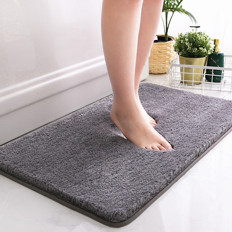 Thicken Bathroom Bath Mat Floor Carpets For Lavatory Washroom Bathtub Side Solid Color Toilet Rugs Large Size R1031 H260226