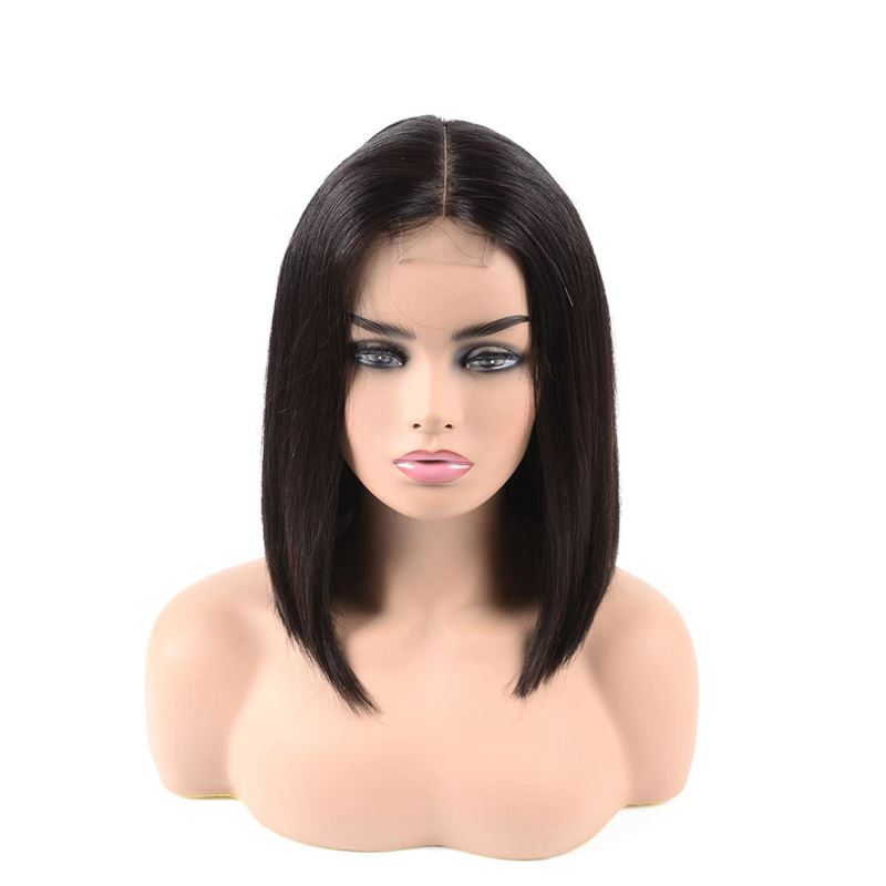 Yirubeauty Indian Virgin Raw Hair 13X4 Bob Wigs Silky Straight 150% Density Natural Color 10-16Inch 2*6