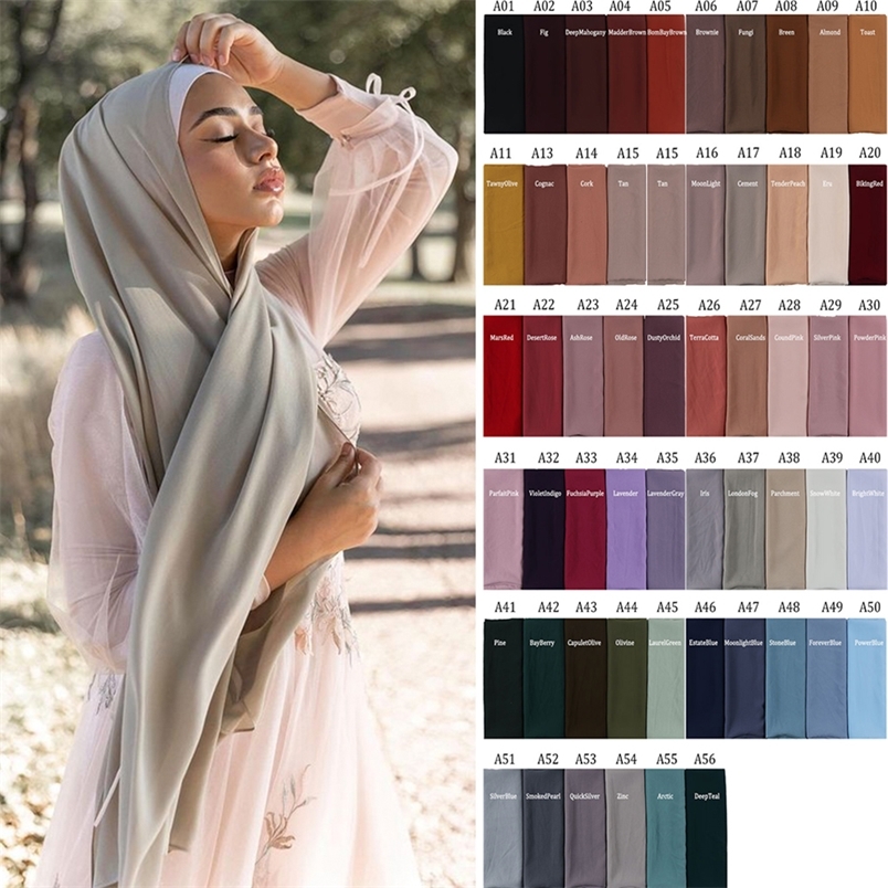 Muslim Women Chiffon Hijab Scarf Soft Material Heavy Hijabs Scarves Wrap 56 colors Plain Solid color Headscarf 220704
Muslim Women Chiffon Hijab Scarf Soft Material Heavy Hijabs Scarves Wrap 56 colors Plain Solid color Headscarf 220704
