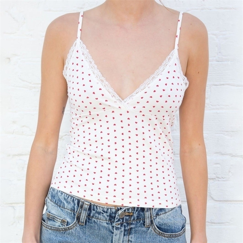 Heart Print Slim Cotton Tops Summer Sweet Ladies Sexy V Neck Lace Y2k Camis Blouses Women Vintage Cute Boho Crop Top Chic 220514, White
Heart Print Slim Cotton Tops Summer Sweet Ladies Sexy V Neck Lace Y2k Camis Blouses Women Vintage Cute Boho Crop Top Chic 220514, White