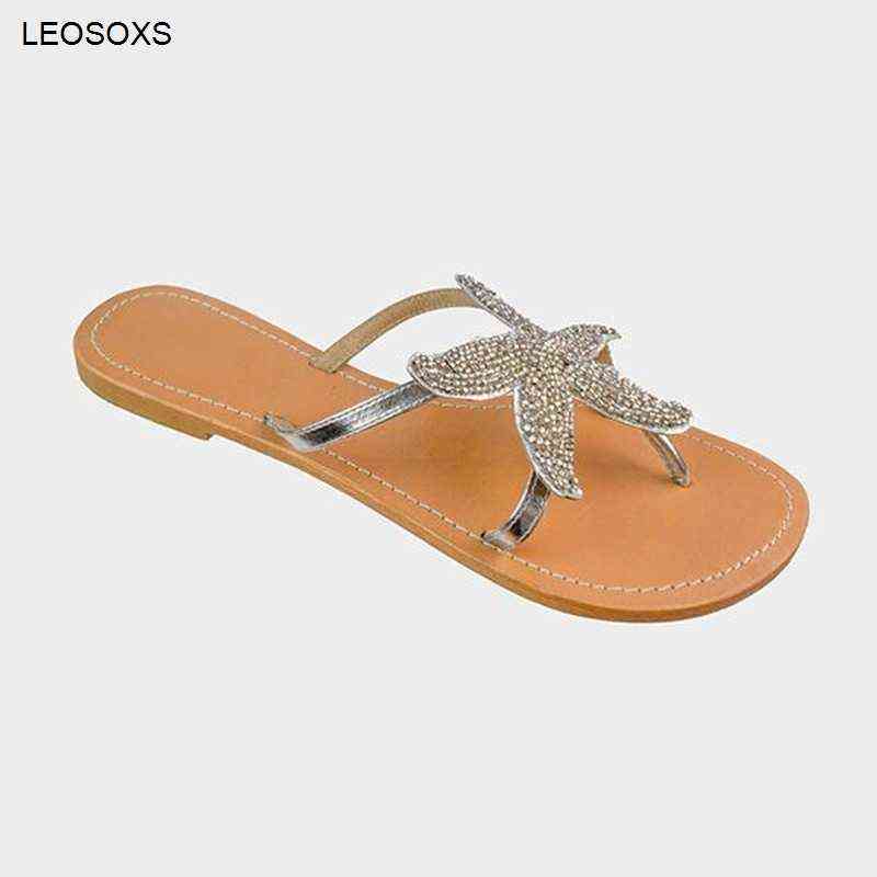 Women's Flat Flip Flops Sandals Summer Clip Toe Starfish Shoes Flat Bottom Casual Fashion Solid Color Beach Female Shoes G220518
