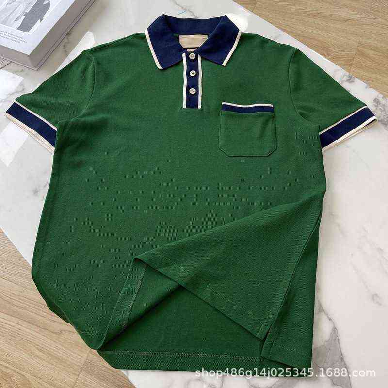 New spring and summer green pocket Lapel polo shirt with super sporty design for men and women