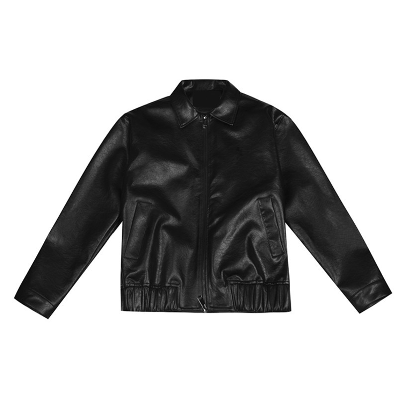 IEFB Men s Clothing Autumn Oversize Coat Korean Trend Loose Casual PU Leather Jacket Male Zipper Lapel Clothes 9Y4382 220727