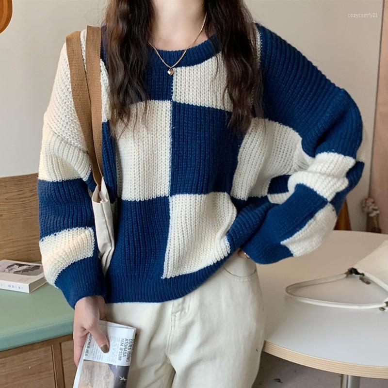 Women's Sweaters Oversized Women Long Sleeve Casual 2022 Autumn Winter Korean Style Plaid Loose Female Knitted Pullovers W666, Black
Women's Sweaters Oversized Women Long Sleeve Casual 2022 Autumn Winter Korean Style Plaid Loose Female Knitted Pullovers W666, Black