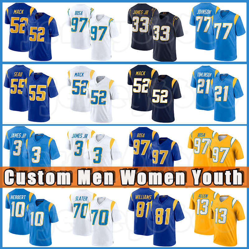 52 Khalil Mack 10 Justin Herbert Football 3 Derwin James Jr Jerseys Austin Ekeler Joey Bosa Keenan Allen J.C. Jackson Mike Williams Asante Samuel Jr LaDainian Tomlinson, Custom men(shandian)
52 Khalil Mack 10 Justin Herbert Football 3 Derwin James Jr Jerseys Austin Ekeler Joey Bosa Keenan Allen J.C. Jackson Mike Williams Asante Samuel Jr LaDainian Tomlinson, Custom men(shandian)