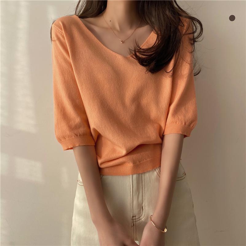 Women's Sweaters Spring Summer Women's Cashmere Sweater Short Sleeve V-Neck Pullover Casual Solid Color High QualityWomen's, Black
Women's Sweaters Spring Summer Women's Cashmere Sweater Short Sleeve V-Neck Pullover Casual Solid Color High QualityWomen's, Black