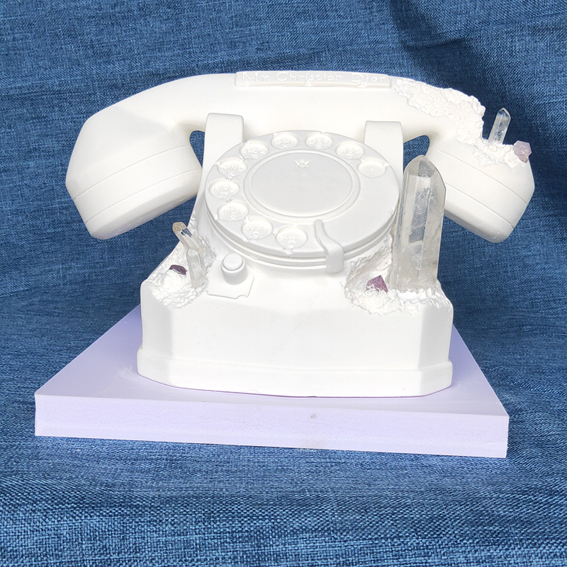 Home Furnishings Artistic Decorative Objects Future Relic Telephone Figurines Hypebeast Collection Plaster Landline Corroded By Crystal Handicraft Sup
