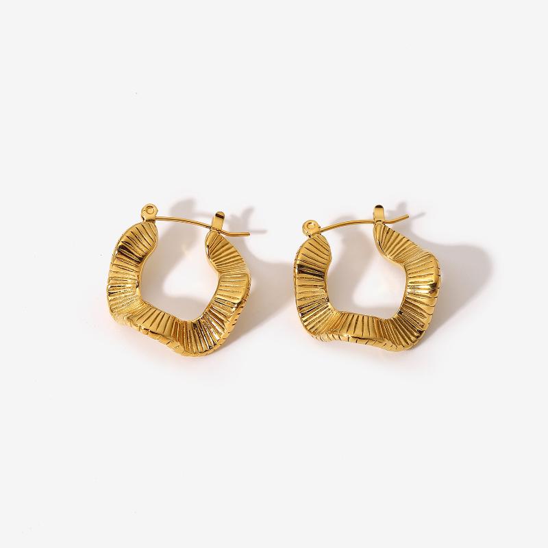 Hoop & Huggie Creative Unique Wavy Shaped Earrings For Women 18K Gold Plated Stainless Steel Circle JewelryHoop
Hoop & Huggie Creative Unique Wavy Shaped Earrings For Women 18K Gold Plated Stainless Steel Circle JewelryHoop