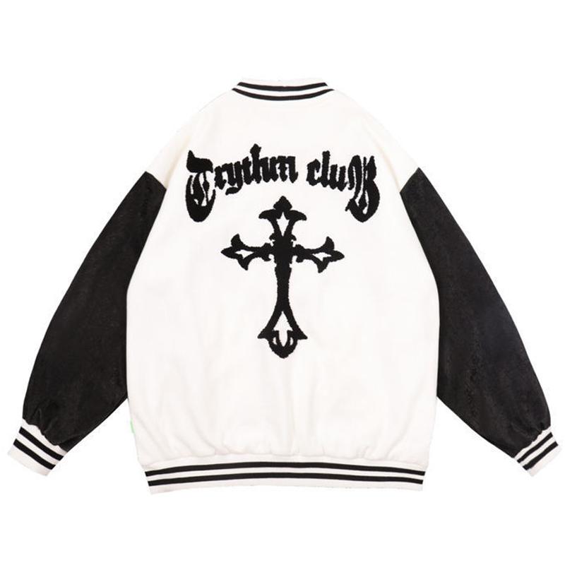 Men's Jackets Retro Mens Varsity Jacets Loose Hip Hop PU Leather Sleeves Color Matching Couple Baseball Uniform Gothic Letter Embroidery Coa, White
Men's Jackets Retro Mens Varsity Jacets Loose Hip Hop PU Leather Sleeves Color Matching Couple Baseball Uniform Gothic Letter Embroidery Coa, White