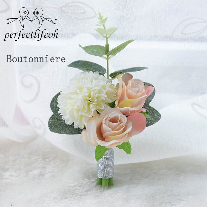 Flowers Corsage Pin Boutonniere Buttonhole Boutonniere Men Wedding Bracelet Bridesmaid Witness Corsage Wedding Buttonhole