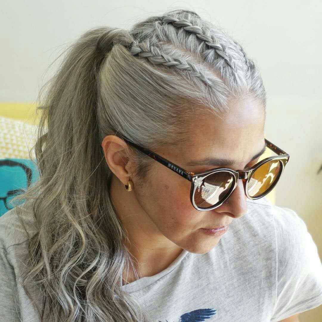 Wavy curly natural gray ponytail hairpiece salt and pepper wraps around clip in grey human hair pony tail 120g long side part
