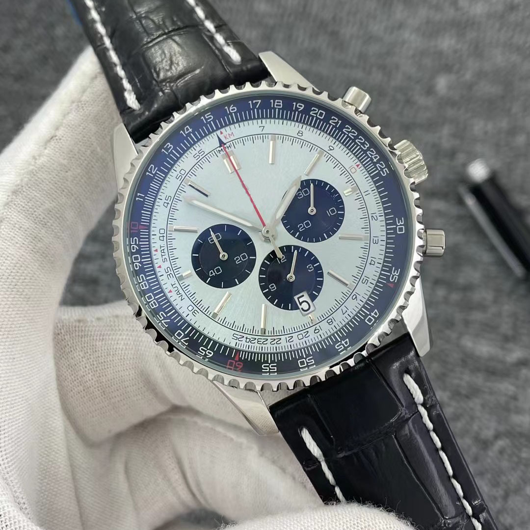 B01 46MM Quality Navitimer Watch Chronograph Quartz Movement Steel ICE Black Blue Dial 50TH ANNIVERSARY Men Watch Leather Strap Mens Wristwatches, No watch for shipping
B01 46MM Quality Navitimer Watch Chronograph Quartz Movement Steel ICE Black Blue Dial 50TH ANNIVERSARY Men Watch Leather Strap Mens Wristwatches, No watch for shipping