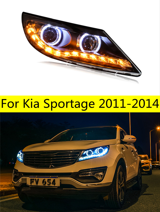 Car Head Lights For Kia Sportage LED Headlight 2011-2014 Front Lamp LED Daytime Turn Signal Headlights