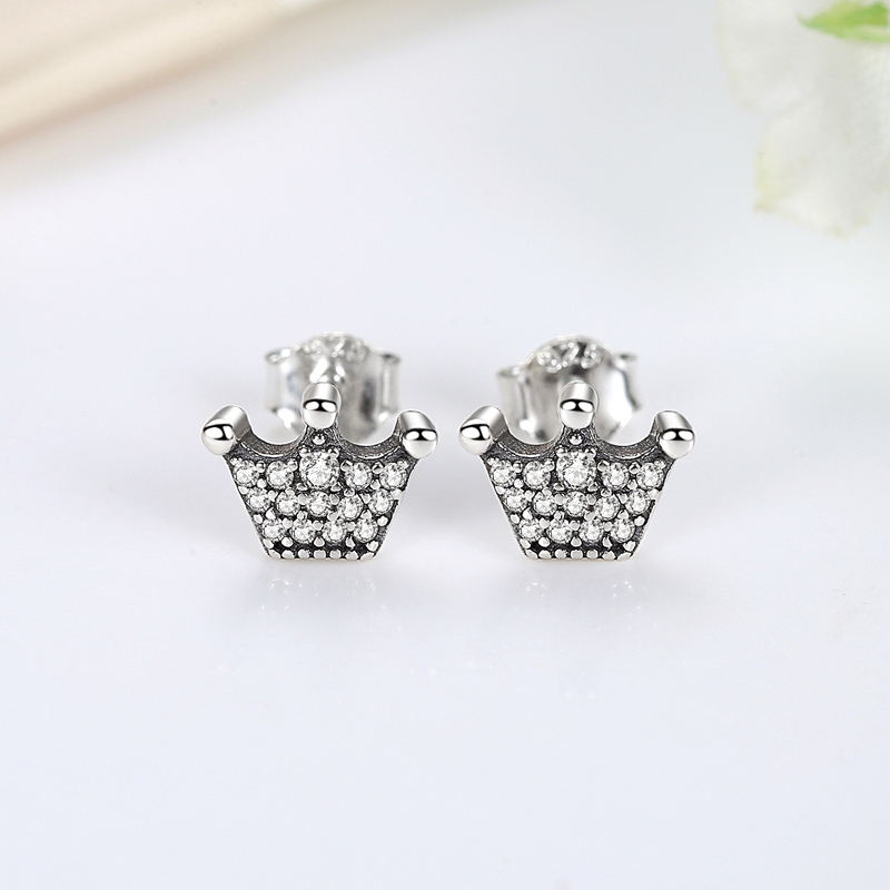 New S925 Snake 925 Sterling Silver Earrings 2022 Crystal Stud Earrings Women Rose Gold Crown Infinity Heart Bee Earrings Jewelry
