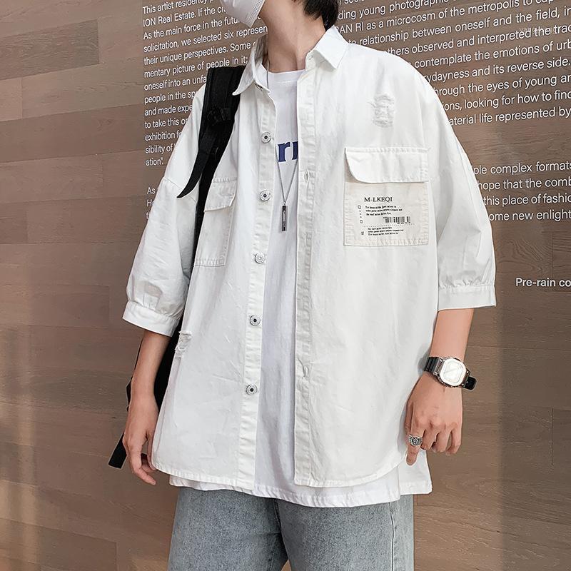 Men's Casual Shirts 2022 Summer Cargo Shirt Jacket Seven-quarter Sleeves Retro Loose Handsome, Black
Men's Casual Shirts 2022 Summer Cargo Shirt Jacket Seven-quarter Sleeves Retro Loose Handsome, Black