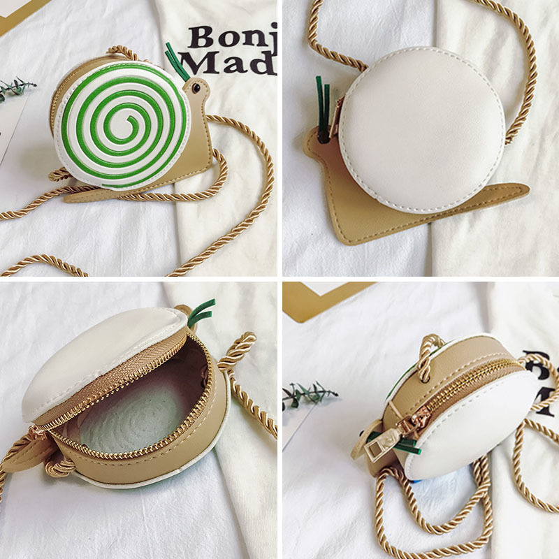 Tas Kurir Siput Kumbang Lebah Kartun Tas Tangan Dompet Koin Kulit PU Anakanak Cantik Tas Bahu Aksesori Anakanak Lucu 220611