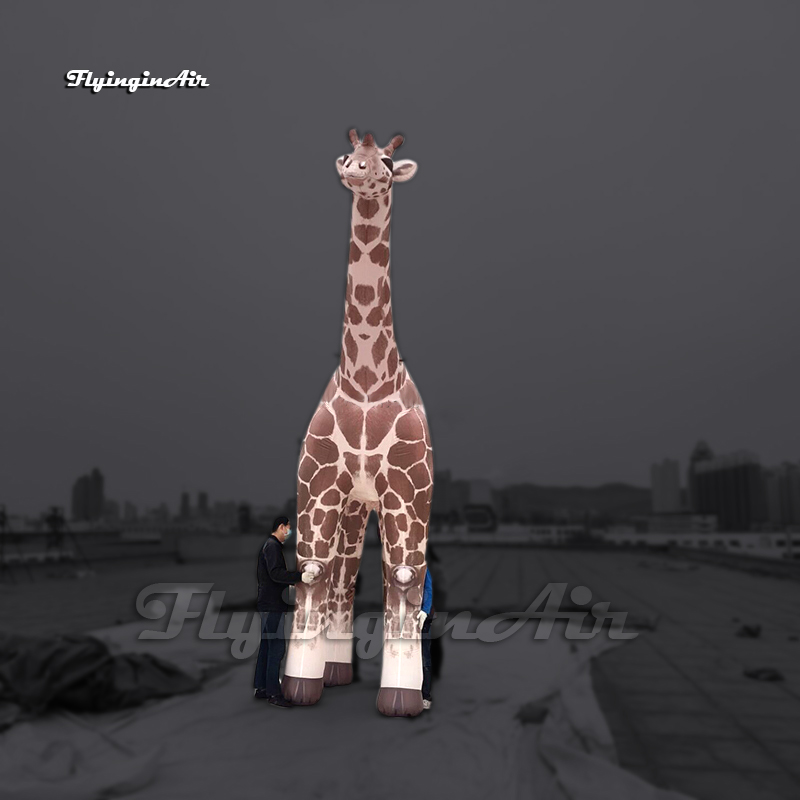 Large Real Inflatable Giraffe Animal Balloon With Long Neck For Circus And Zoo Decoration