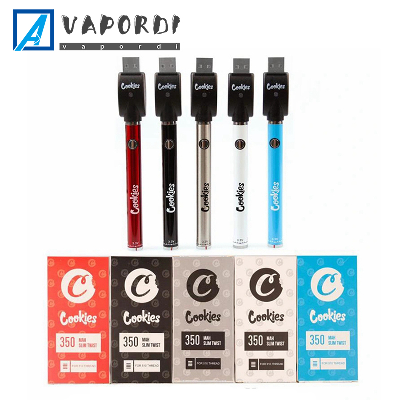 Cookies Preheating Twist Battery 350mah 900mah Preheat Bottom Dial Variable Voltage BUD Vape pen 510 Cartridges Display Box Batteries Factory
Cookies Preheating Twist Battery 350mah 900mah Preheat Bottom Dial Variable Voltage BUD Vape pen 510 Cartridges Display Box Batteries Factory