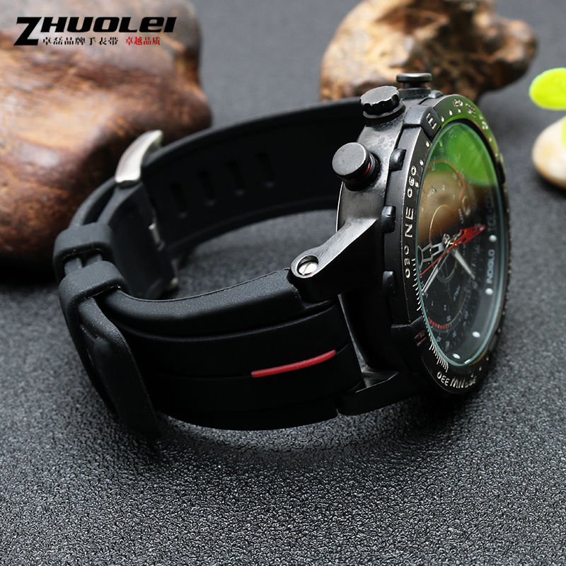 high quantity rubber watchband for timex WATCHT2N720 T2N721 TW2T76300 black Waterproof silicone sports strap 2416mm 220706