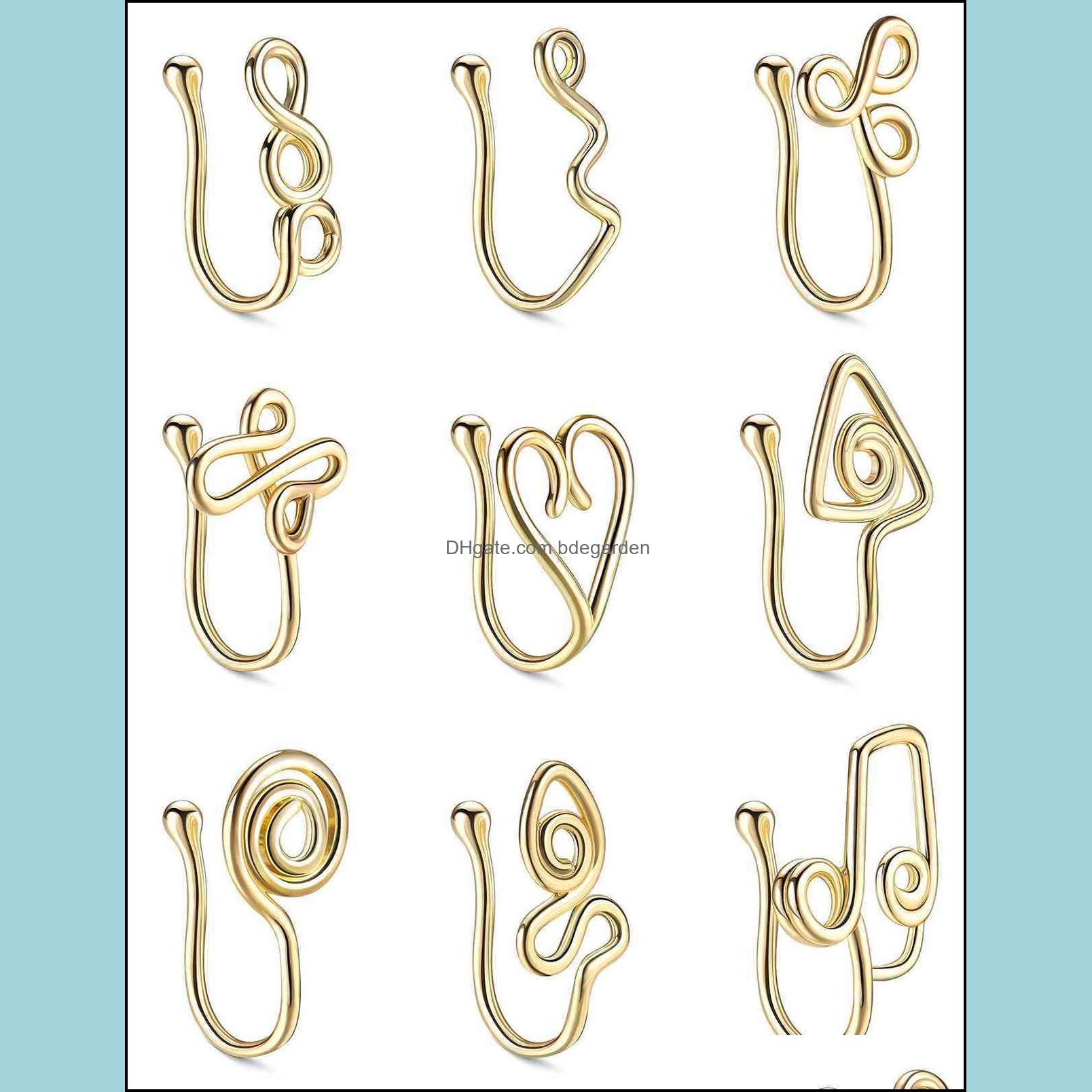Nose Rings Studs Body Jewelry Fake Septum Gold/Sier Cuff Non Piercing Clip On Faux Ring For Women Men Drop Delivery 2021 Mtged
Nose Rings Studs Body Jewelry Fake Septum Gold/Sier Cuff Non Piercing Clip On Faux Ring For Women Men Drop Delivery 2021 Mtged