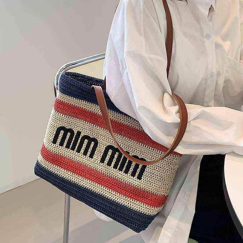 Straw bag large capacity female 2022 new portable cloth out shopping beach tot summer, Blue
Straw bag large capacity female 2022 new portable cloth out shopping beach tot summer, Blue
