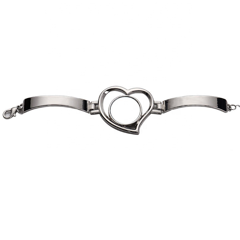 Sublimation blank bracelet heart Shape Trays Blanks Base Adjustable Bracelets Blanks for DIY Heat transfer Handicrafts Decors