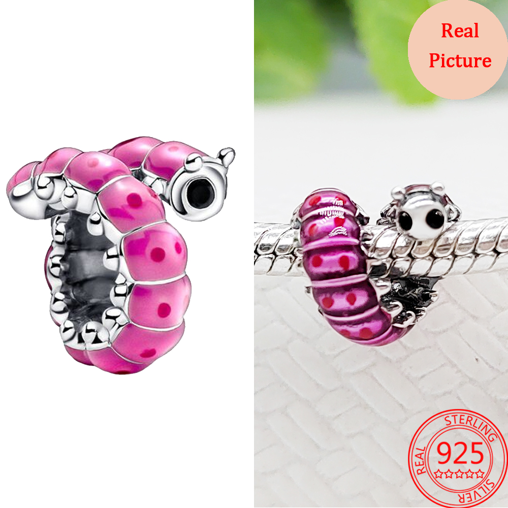 New Popular 925 Sterling Silver Charm Colorful Gems Hollow Out Design Charm For Bracelets Ladies Jewelry Gift Accessories