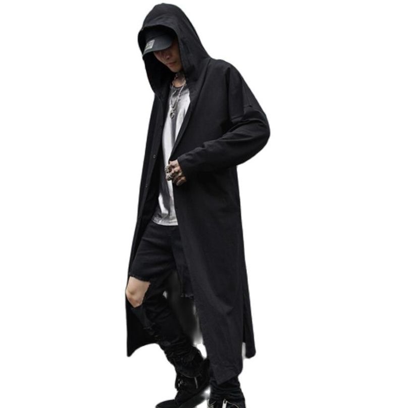 Men's Trench Coats Spring summer men black thin punk rock hip hop hooded trench coat long jacket mens gothic style cloak vintage hiphop cardiagn 220826
Men's Trench Coats Spring summer men black thin punk rock hip hop hooded trench coat long jacket mens gothic style cloak vintage hiphop cardiagn 220826