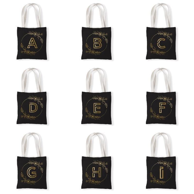 Storage Bags Women Black Canvas Shoulder Bag A-Z Letter Print Shopping Student Books Handbags Large Tote For Girls
Storage Bags Women Black Canvas Shoulder Bag A-Z Letter Print Shopping Student Books Handbags Large Tote For Girls