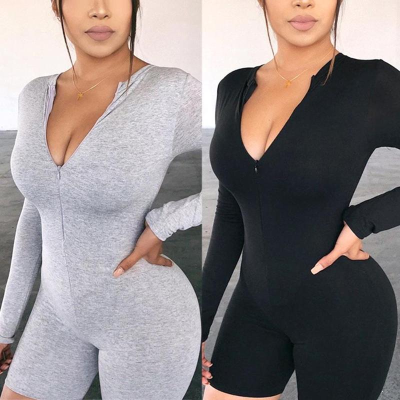 Women' Jumpsuits & Rompers Women O Neck Long Sleeve Zip Closure Bodycon Bodysuit Elastic Sports Jumpsuit Suitbale For Yoga Showing Slender, Black
Women' Jumpsuits & Rompers Women O Neck Long Sleeve Zip Closure Bodycon Bodysuit Elastic Sports Jumpsuit Suitbale For Yoga Showing Slender, Black