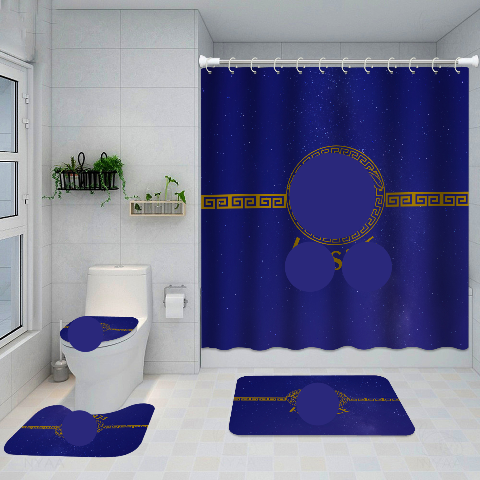 Designer Shower Curtain Bathroom Curtain Four Piece Set Bath Room Mat Popular Home Decoration
Designer Shower Curtain Bathroom Curtain Four Piece Set Bath Room Mat Popular Home Decoration
