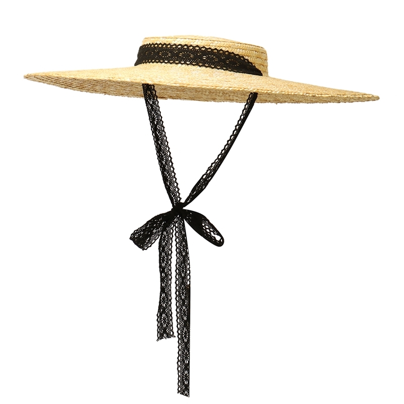 Vintage Large Brim Straw Hat for Women Flat Top Summer Beach Cap Shallow Crown Boater Sun Hats Ribbon Tie 220513, White
Vintage Large Brim Straw Hat for Women Flat Top Summer Beach Cap Shallow Crown Boater Sun Hats Ribbon Tie 220513, White