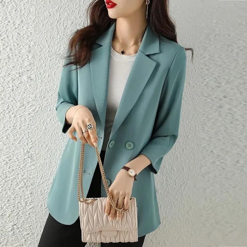 Women's Suits & Blazers Spring Summer Women Blazer Coat Thin Chiffon Korean Outwear Fashion Loose Casual Three Quarter Sleeves Back Slit Sui, Black
Women's Suits & Blazers Spring Summer Women Blazer Coat Thin Chiffon Korean Outwear Fashion Loose Casual Three Quarter Sleeves Back Slit Sui, Black