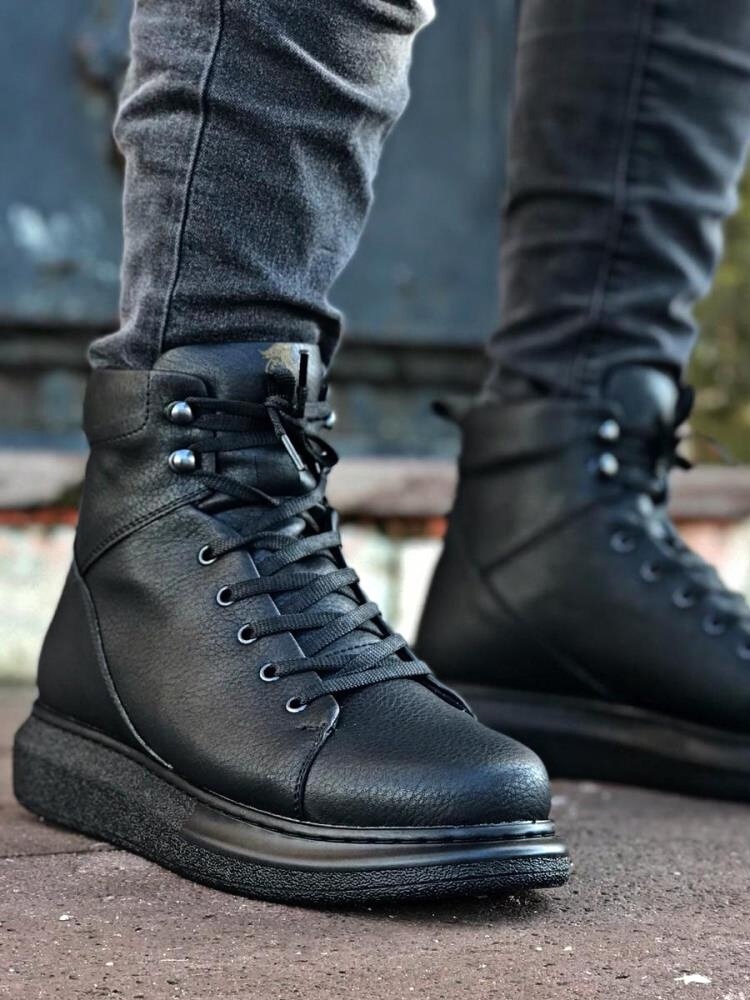 Knack High Sole Men 'S Winter Boots Casual Leather Comfortable Use Rain Waterproof Breathable Men 'S Ankle Boots