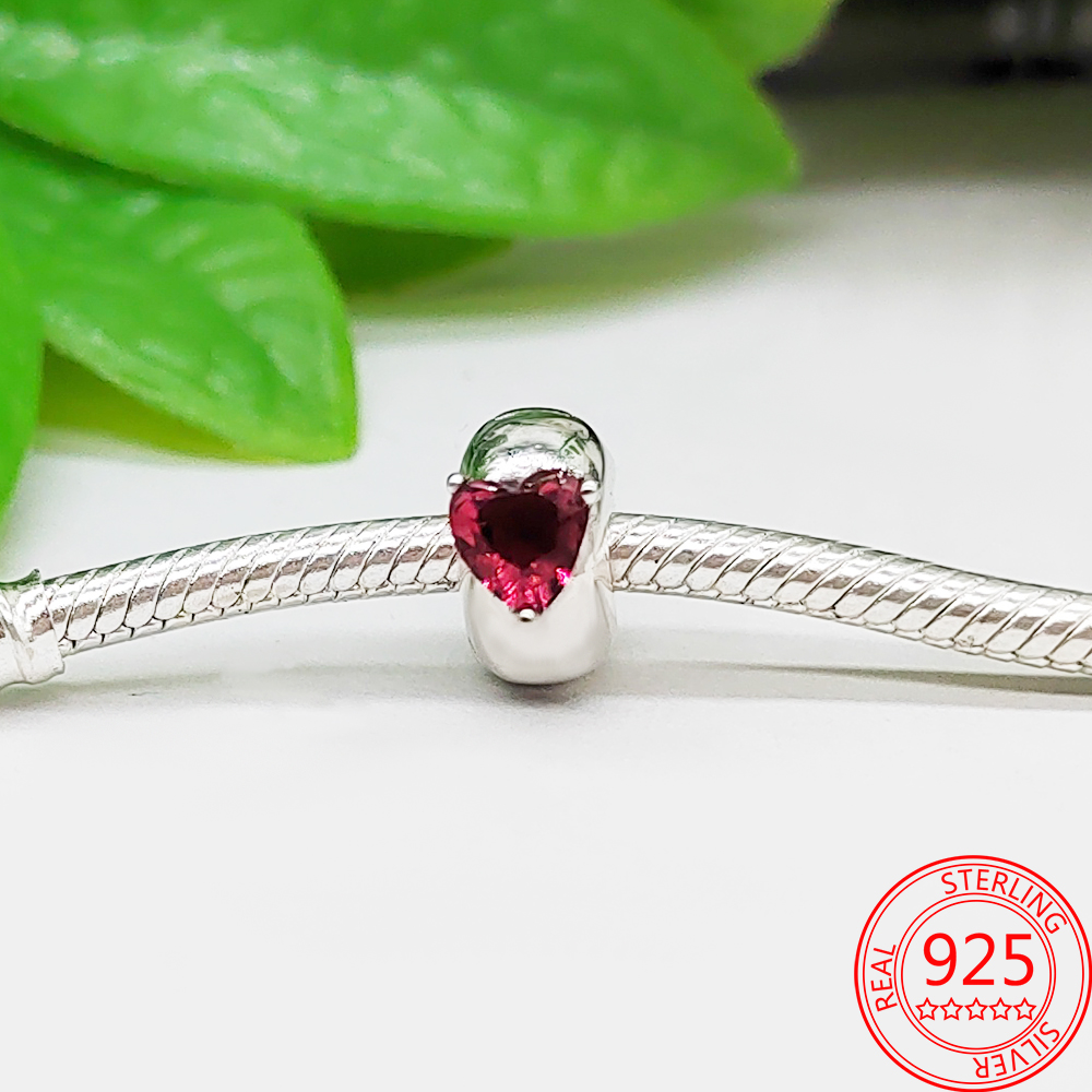 New Popular 925 Sterling Silver Charm Jewelry Colorful Zircon Charm DIY Necklace Accessories For Bracelet Fashion Charm