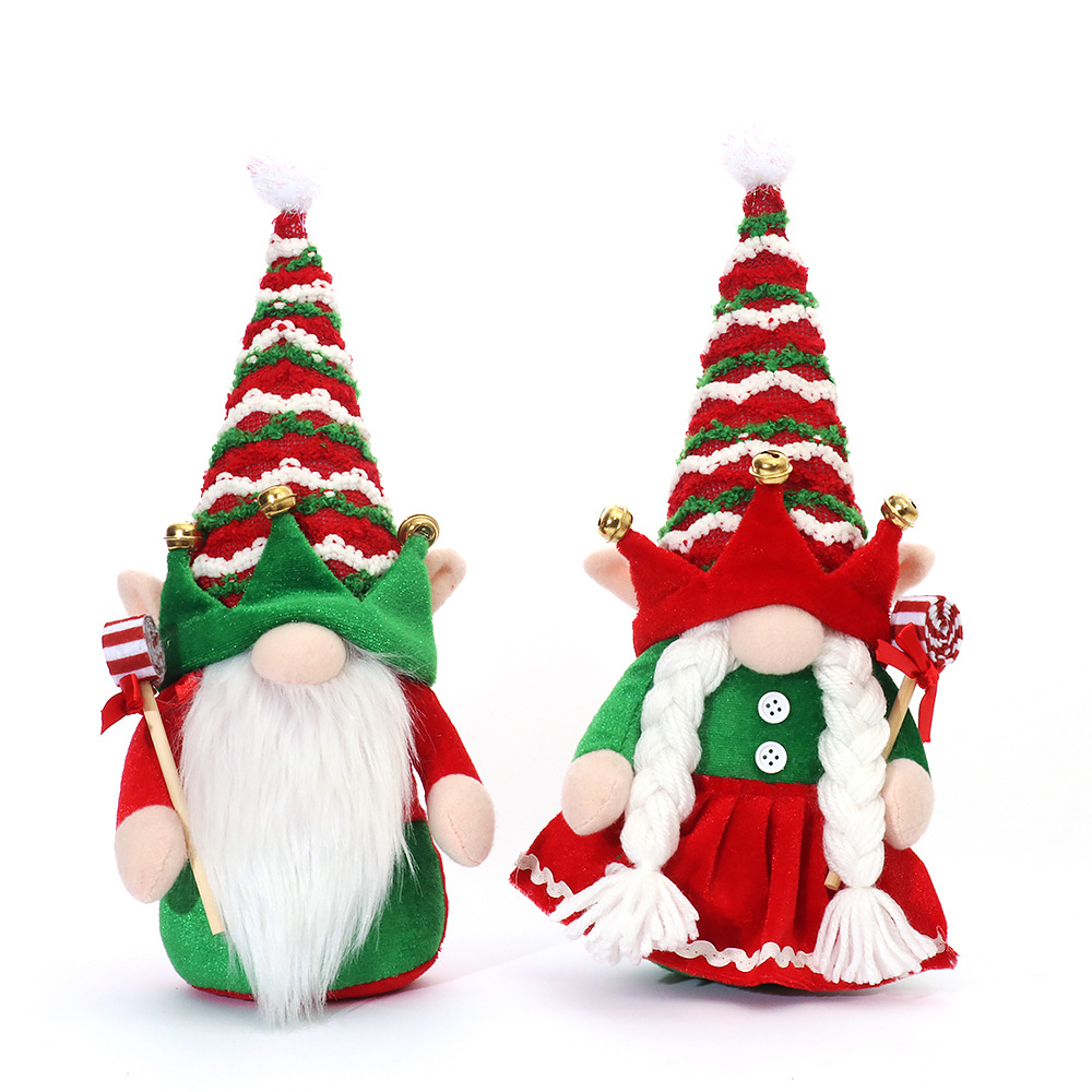 Christmas Decorations Cute Elf Santa Claus Faceless Doll